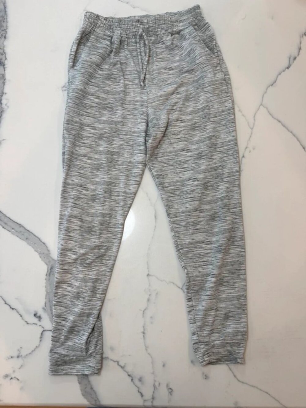 ShoSho Womens Gray Heather Drawstring Jogger Leggings 10
